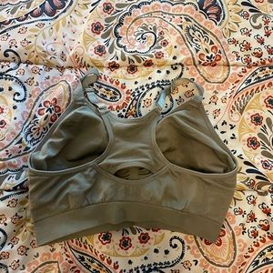 gray reebok sports bra